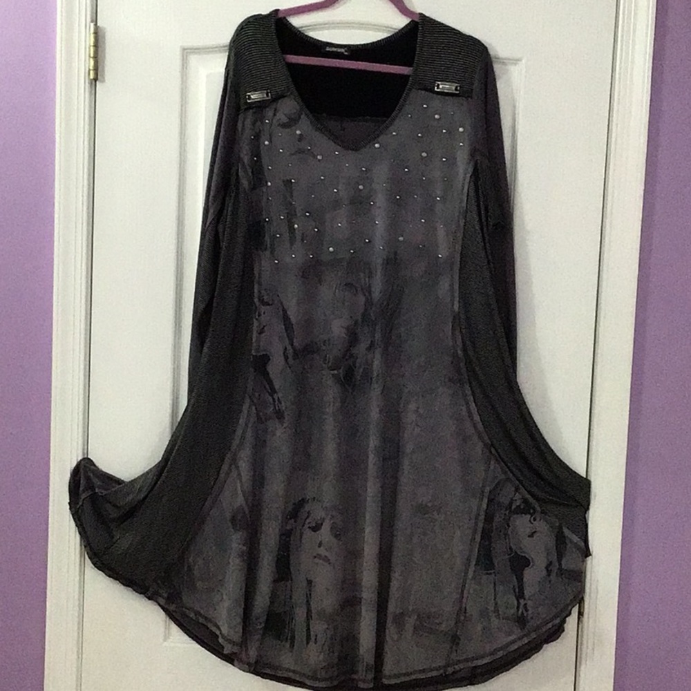 Darkwin Women’s Plus Size XXL Fancy Long Sleeve Dress